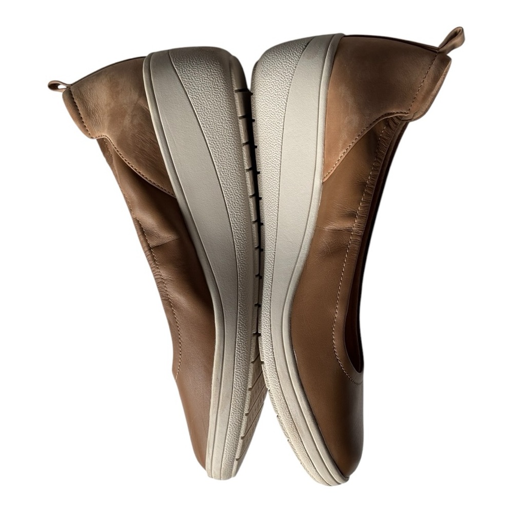 Vionic Jacey Ellery slip-on wedge heel closed toe dark brown leather shoe | 10 - Picture 8 of 12